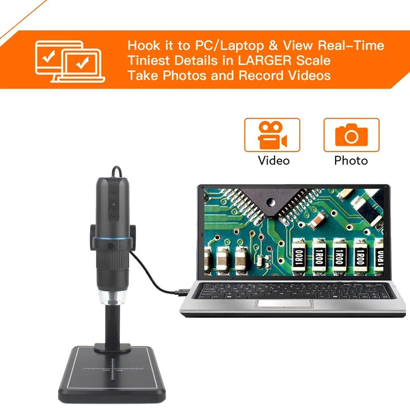 1000X Zoom WIFI portatile HD bambini microscopio elettronico digitale professionale USB 8 Led per strumenti di saldatura a moneta per PC cellulare
