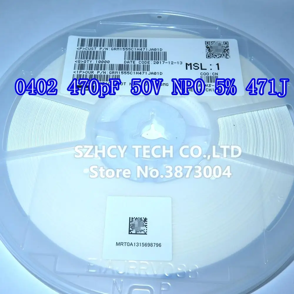 10000Pcs 0402 470pF 50V NPO 5% 471J GRM1555C1H471JA01D New and origianl