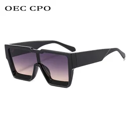 OEC CPO Oversized One Piece Sqaue Sunglasses Women Fashion Big Frames Sun Glasses For Men Brand Eyeglasses Ladies Eyewear UV400