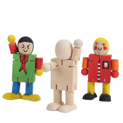 Mannequin Puppet Movable Joint Wood Man Wooden Hands Decorative Model Art Painting Model Drawing Model Art Sketch Handcrafts