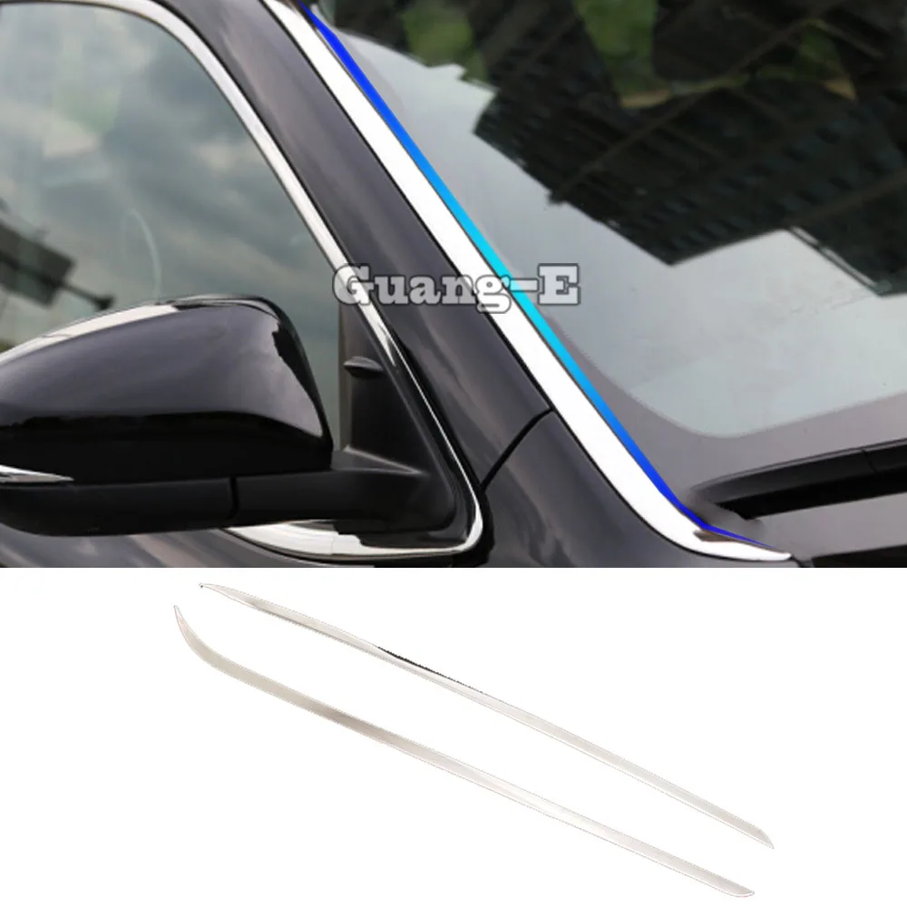 For Toyota Highlander 2015 2016-2020 Car Sticker Side Cover Sticker Front Head Glass Windshield A Column Lamp Frame Trim 2pcs