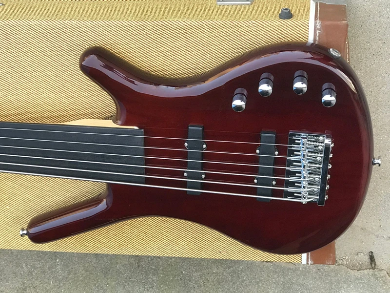 6 Strings Electric Bass Guitar with Black Hardware,Rosewood Fingerboard,No Fret,Active pickups,Provide customized service