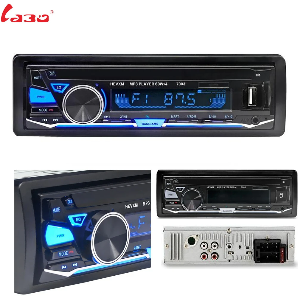 

Car Radio Stereo Player Bluetooth + Microphone Phone AUX-IN MP3 FM/USB/1 Din/remote control 12V Car Audio Auto Sale New
