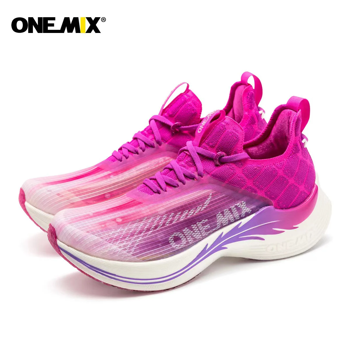 ONEMIX Woman Sport Running Shoes Stable Support Shock-relief Rebound Man Professional Carbon Plate Marathon Speed up Sneakers