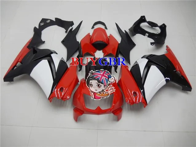 Motorcycle Fairings Red white EX250 fairing For Kawasaki EX250/NINJA250 2008 2009 2010 2011 2012 fairing free windscreen