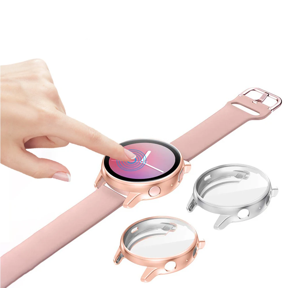 ase For Samsung galaxy watch active 2 active 1 cover bumper Accessories Protector Full coverage silicone Screen Protection