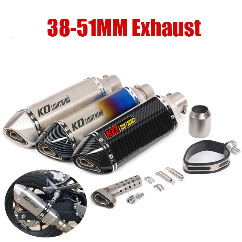 

38-51mm Universal Motorcycle Exhaust Tips Muffler Pipe With Removable DB Killer Silencer Stainless Steel For Dirt Bike ATV