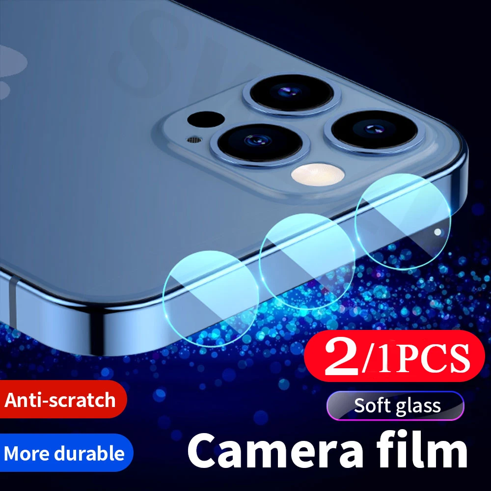 2/1Pcs for iphone 11 12 pro Max 13 mini X XS XR SE 2020 7 8 plus Camera Lens Camera protector Film phone screen protector Glass