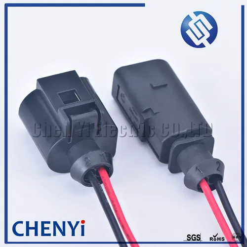 Imagen 2 del producto 2 pines 1J 0973802 1J 0973702 Conector de válvula de desinflado con enchufe de Sensor de temperatura automático hembra o macho de 1,5mm conector impermeable con cable para VW