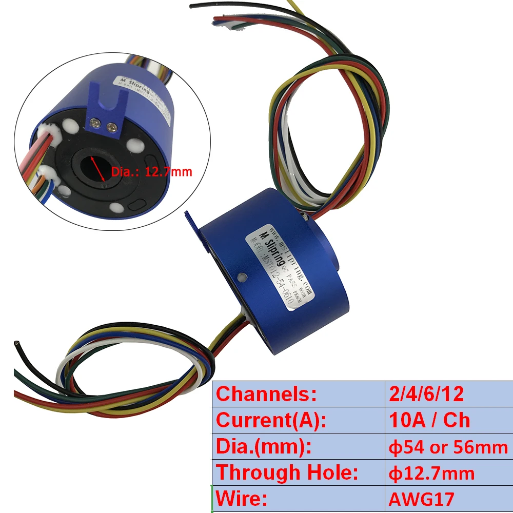 

Aluminium Slip Ring 2/4//6/12 Channel whith Hole 12.7mm 10A 54mm Rotate Dining Table Slip Ring Electric Collector Rings