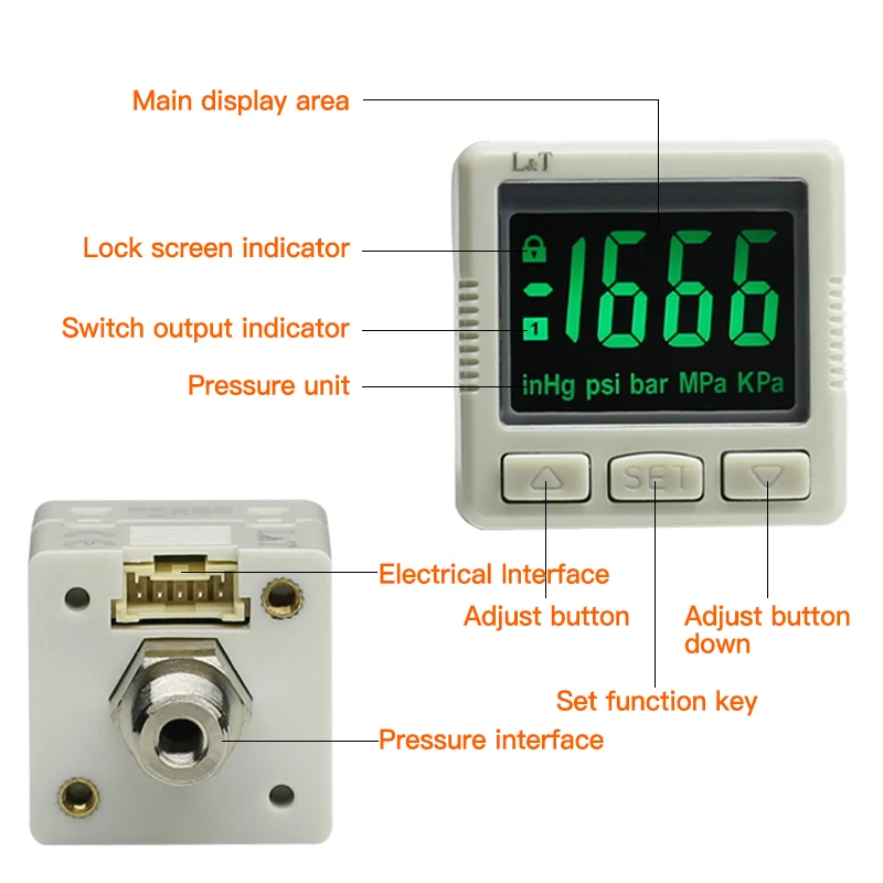 Pressostat électronique à affichage numérique, manomètre numérique, processeur de source d'air, taille SMC, ZSE, ISE30A