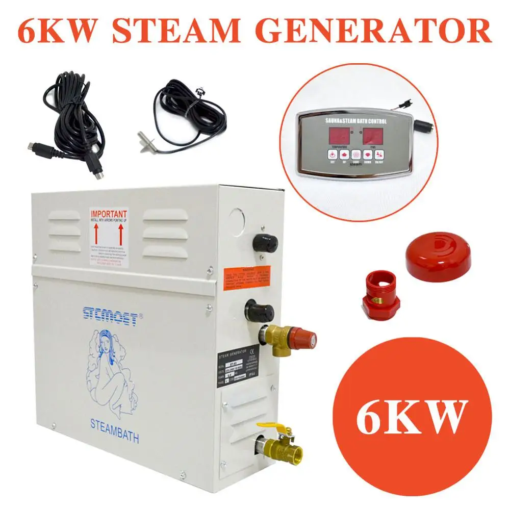 Steam Generator 6KW 220V-240V Home Sauna Bath Steam Generator ST-135M Controller Stainless Steel Shower Energy-saving