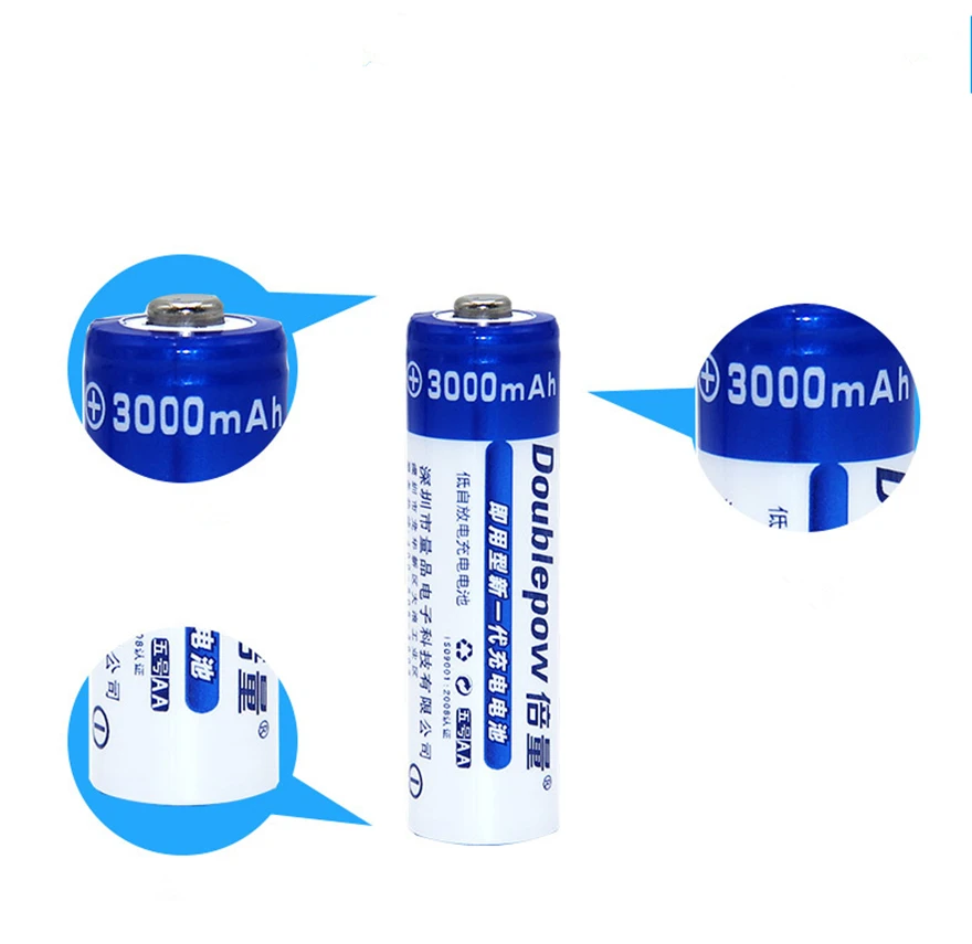 2pcs/lot Original 1.2v 3000mAh AA rechargeable battery Ni-MH rechargeable battery microphone special AA rechargeable battery