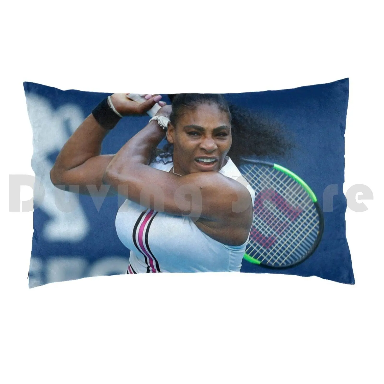 Serena Williams Playing Tennis Pillow Case Printed 50x75 Sports Sport Legends Legendary Athlete Hero Serena