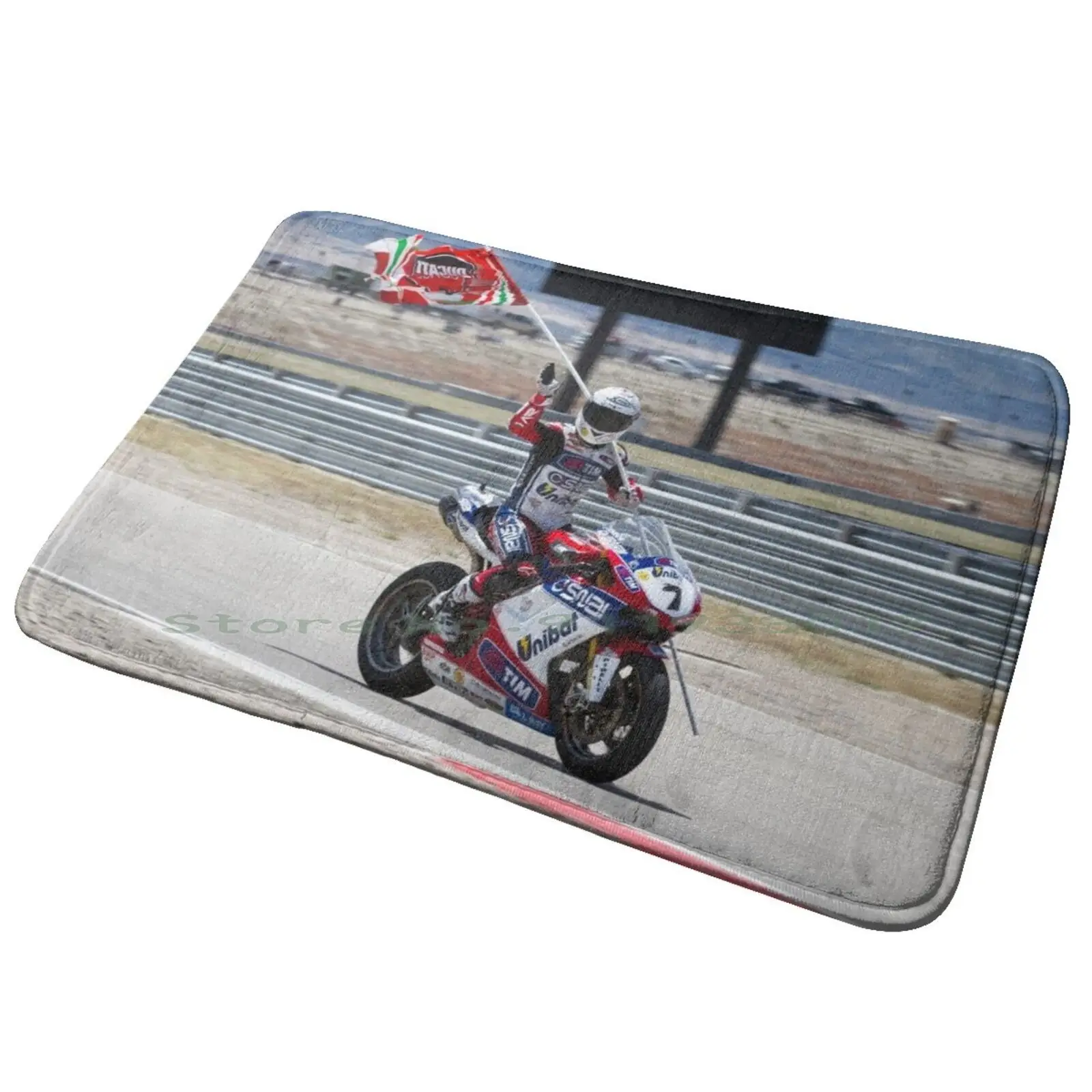 Carlos Checa At Miller Motorsports Park 2012 Entrance Door Mat Bath Mat Rug Death Stranding Review Hideo Kojima Kijima