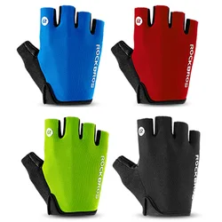 ROCKBROS-guantes de Ciclismo de medio dedo para hombre y mujer, manoplas transpirables a prueba de golpes para bicicleta de montaña y carretera, equipo de verano