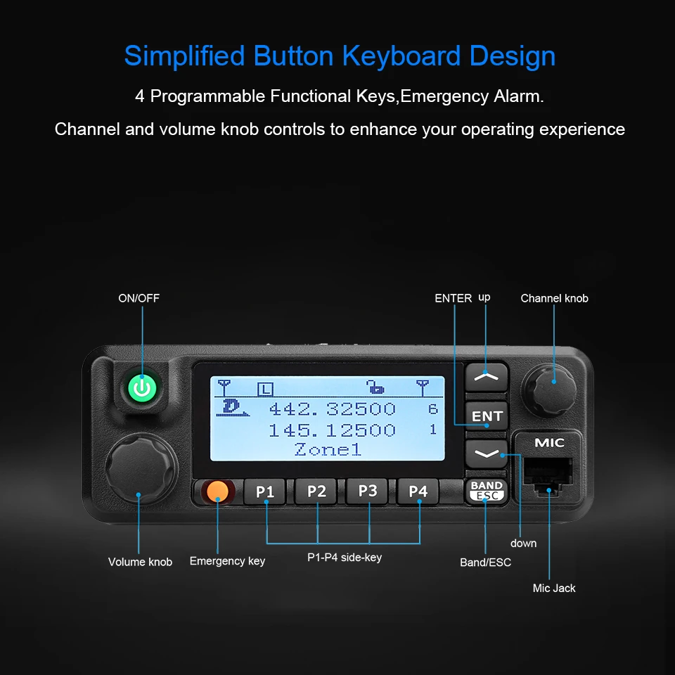 Retevis RT90 DMR Digital Mobile Radio Autoradiosender Walkie Talkie VHF UHF Dual Band High Output Power Transceiver für Trip – Detail 15