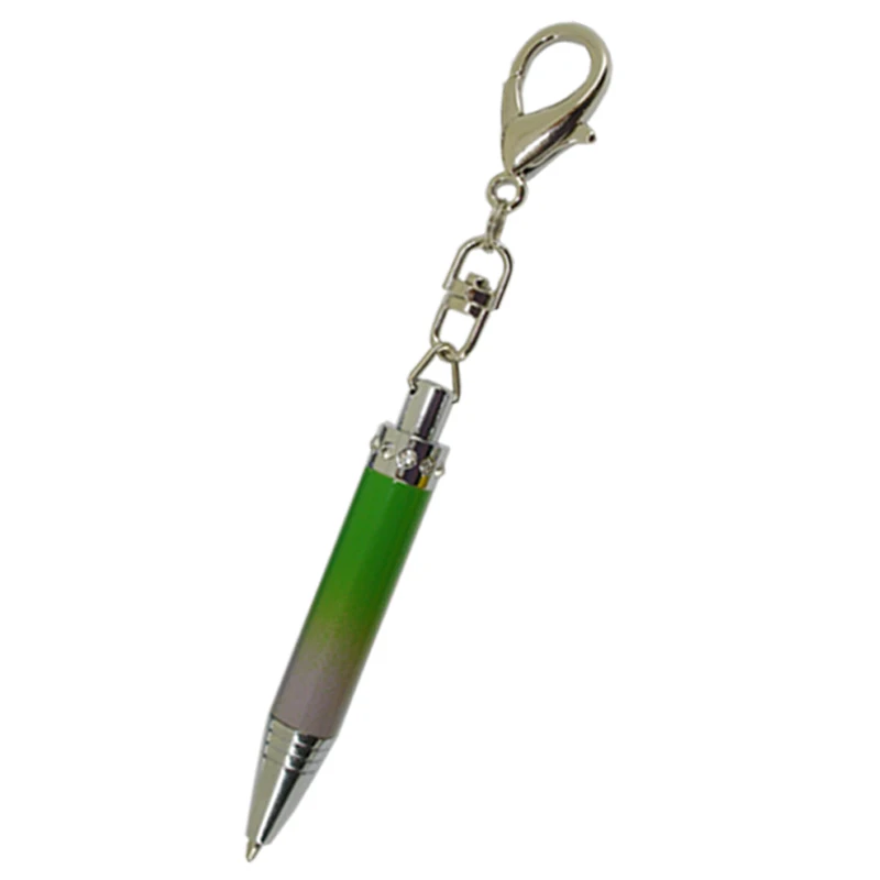 Graduado Cores Mini Bola de Cristal Caneta 72 mm Comprimento de com Chaveiro Bolsa Ornamentos Bonito Caneta Curta para Carteira Aço Inoxidável Peças