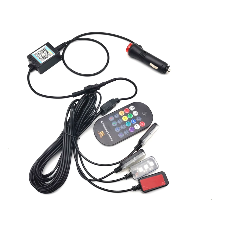 

Car Wireless Music Voice Control Decorative Lights Kit RGB LED 4 Modes Colorful