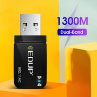 EDUP 1300Mbps USB WiFi AC Adapter Dual Band Wireless USB  Lan  Network Card 802.11AC Mini Portable Wi-Fi Adapter For PC Laptop