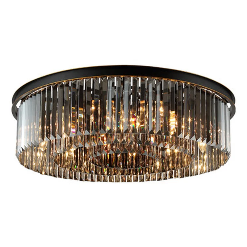 Modern Vintage Crystal Prism Chandelier Lighting Flush Mount Chandeliers Light Fixture for Home Hotel Restaurant Decoration