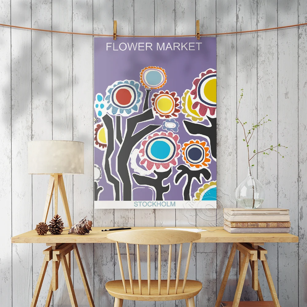 Stockholm Flower Market Print Art Poster Botanical Plant Canvas Painting Abstract Wall Stickers Nordic Decor