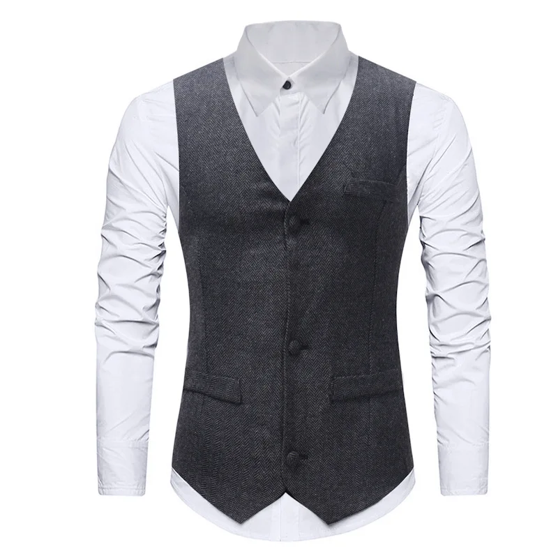 Brand Classic V Neck Vest Men 2023 Autumn New Slim Fit Sleeveless Waistcoat Men Business Casual Vests Male Chalecos Para Hombre