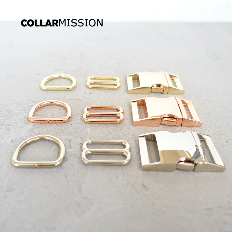 10pcs/lot 25mm (metal buckle+ adjust buckle+ D ring) For Backpack Bag Webbing Cat Dog Collar DIY Accessory 3 kind