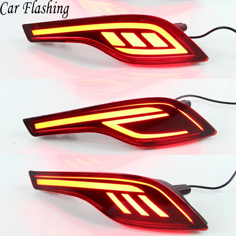 Car Flashing 2PCS Car LED For Honda CRV  2017 2018 2019 Multi-function 12V LED Reflector Lamp Rear Lamp Bumper Light Brake Light