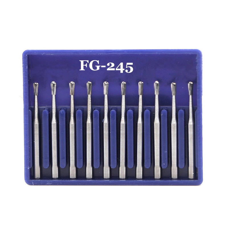 100pcs Dental Carbide Burs Pear-Shaped Tungsten Steel Bur FG 245