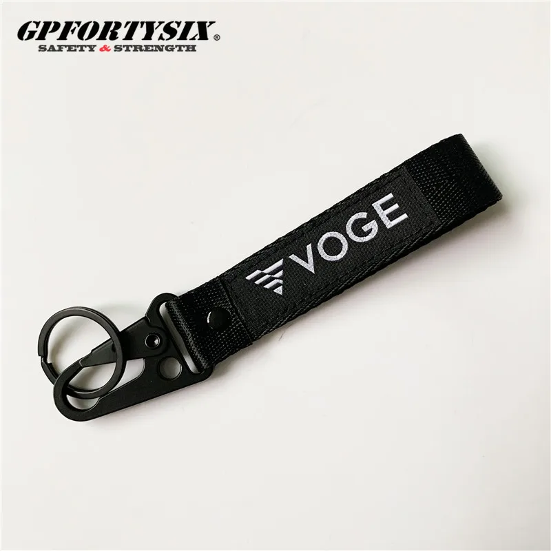 VOGE MOTO Motorcycle Keychain Nylon Fabric Short Lanyard Zinc Alloy Car Keyring Moto GP Keychain Gift Motorcycle Fans Souvenir