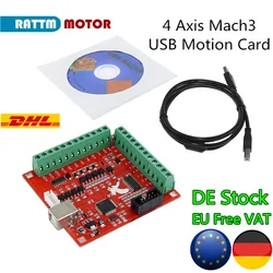 [EU Free Ship] 4 Axis Mach3 USB Motion Card STB4100 V2.1 Engraving Machine Controller Interface Breakout Board CNC