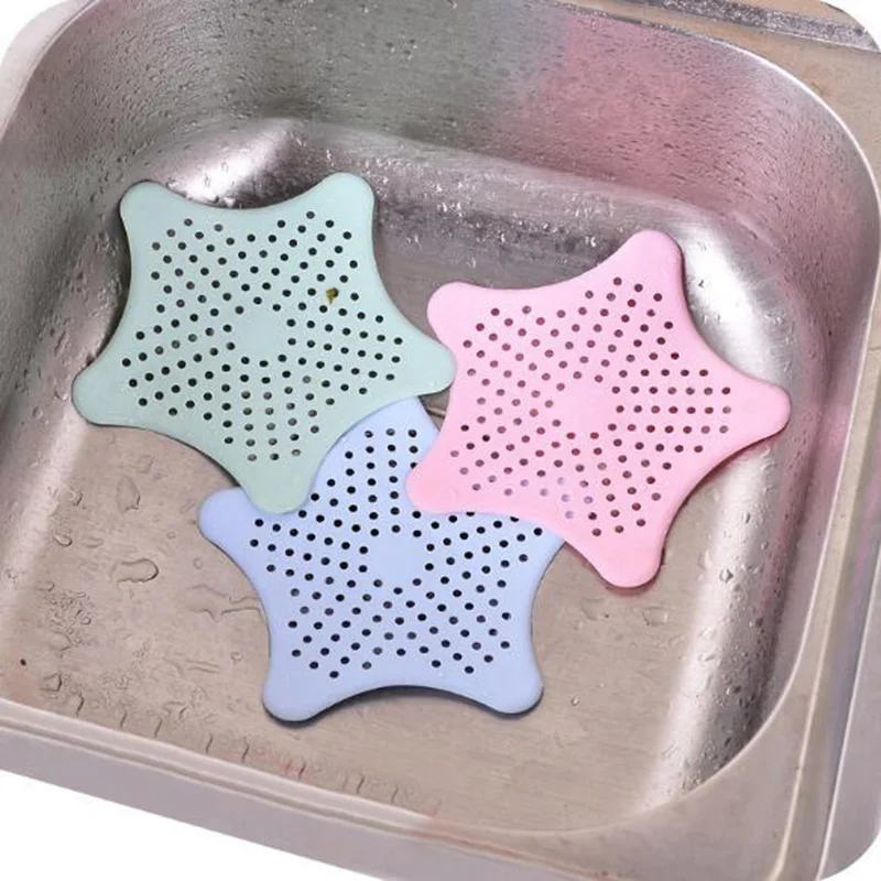 Lavello da cucina pentagono creativo anti-intasamento starfish silica scarico a pavimento filtro fognario per bagno