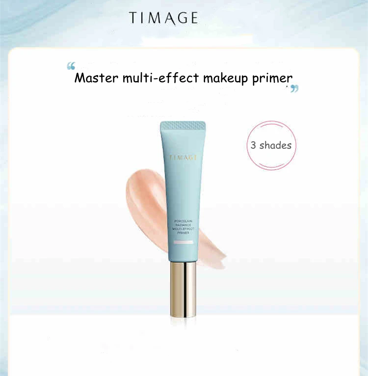 Nouveau 2.0! TIMAGE-Crème de base d'apprêt multi-effets en porcelaine, éclat, fraîcheur du fond de teint, créer du cristal, céramique, peau, maquillage pour le visage