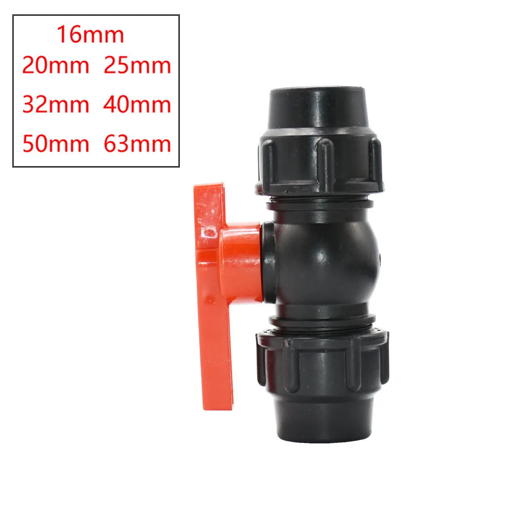 20/25/32/40/50mm PVC PE Tube Connector Tap Water Splitter Plastic Ball Valve Joint Garden Agriculture Water Pipe Fittings