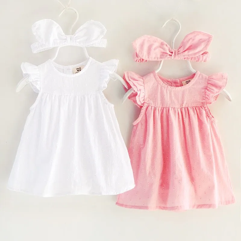 

0-12 Months New Born Baby Girls Infant Dress Cotton Floral Snow White Baby Dress Christening Dress White Baby Girl Dresses