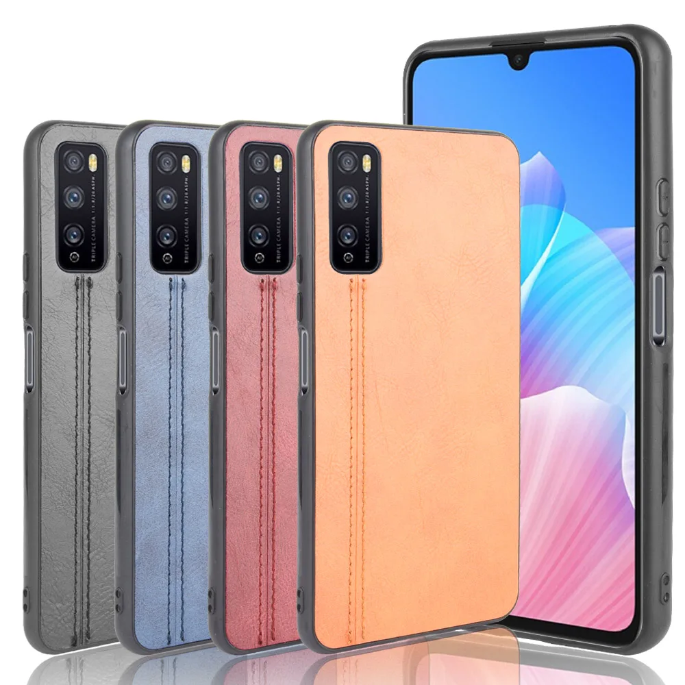 For Huawei Enjoy 20 Pro DVC-AN00 Case Suture Calfskin Soft Edge PU Leather Hard Phone Cover For Huawei Enjoy 20Pro Back Case