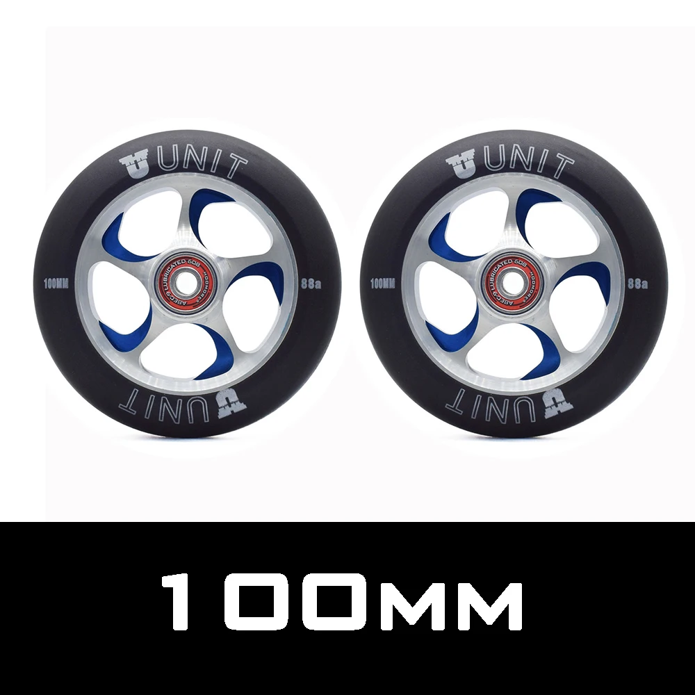 عجلة سرعة 100 مللي متر الأصلية 100 عجلات تزلج مضمنة 100 عجلات أخضر وأسود إطارات سكوتر للتزلج على الجليد 608 تحمل