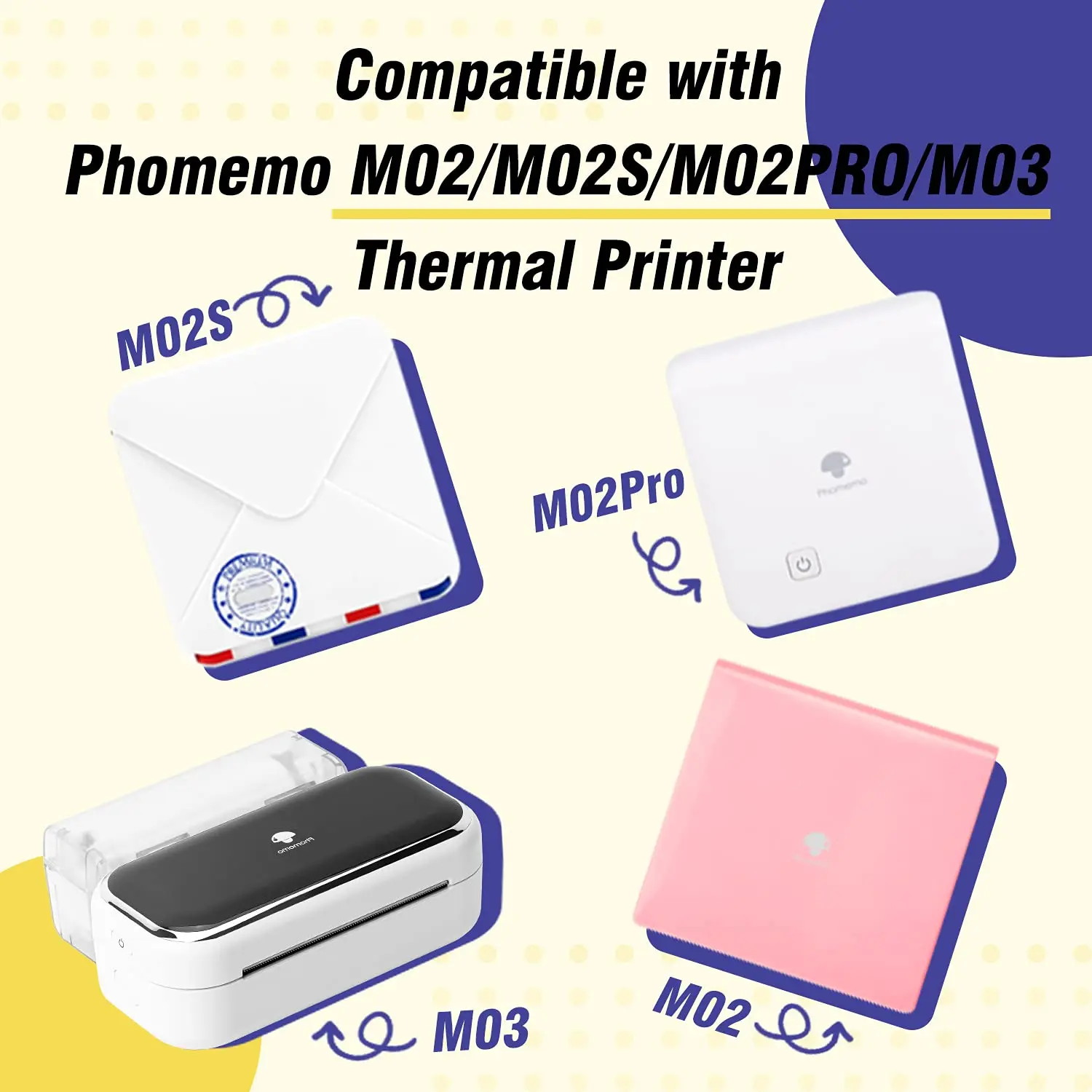 Phomemo 3 Rollen 50mm * 3,5 M Schwarz auf Transparent Selbst-adhesive Thermische Papier BPA-Frei Aufkleber für M02 Serie Mini Protable Drucker – Detail 6