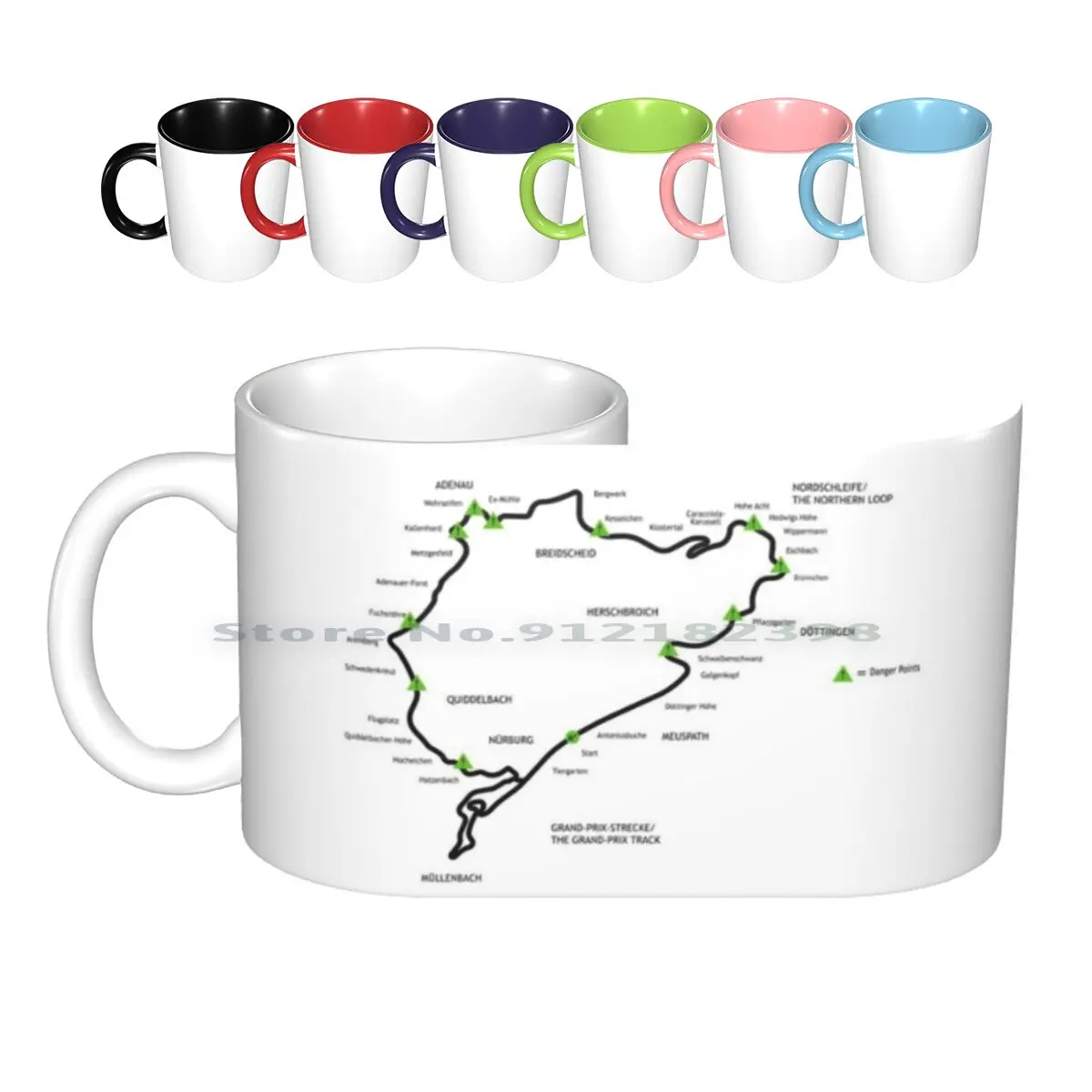 The Green Hell Ceramic Mugs Coffee Cups Milk Tea Mug Nurburgring Germany Nur Nordschleife Loop Race Track Car Racing Classic