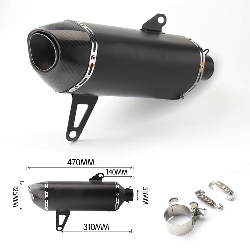 51mm Universal Modified Motorcycle Exhaust System Slip On For Yamaha XMAX250 XMAX300 Muffler Mid Pipe Front