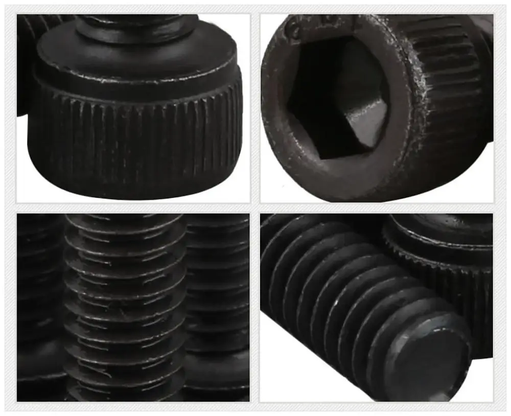 5Pcs 1/4-20 3/8-16 Black Hex Socket Head Cap Screws BSW Allen Head Hexagon Socket Bolts 12.9 Grade Carbon Steel