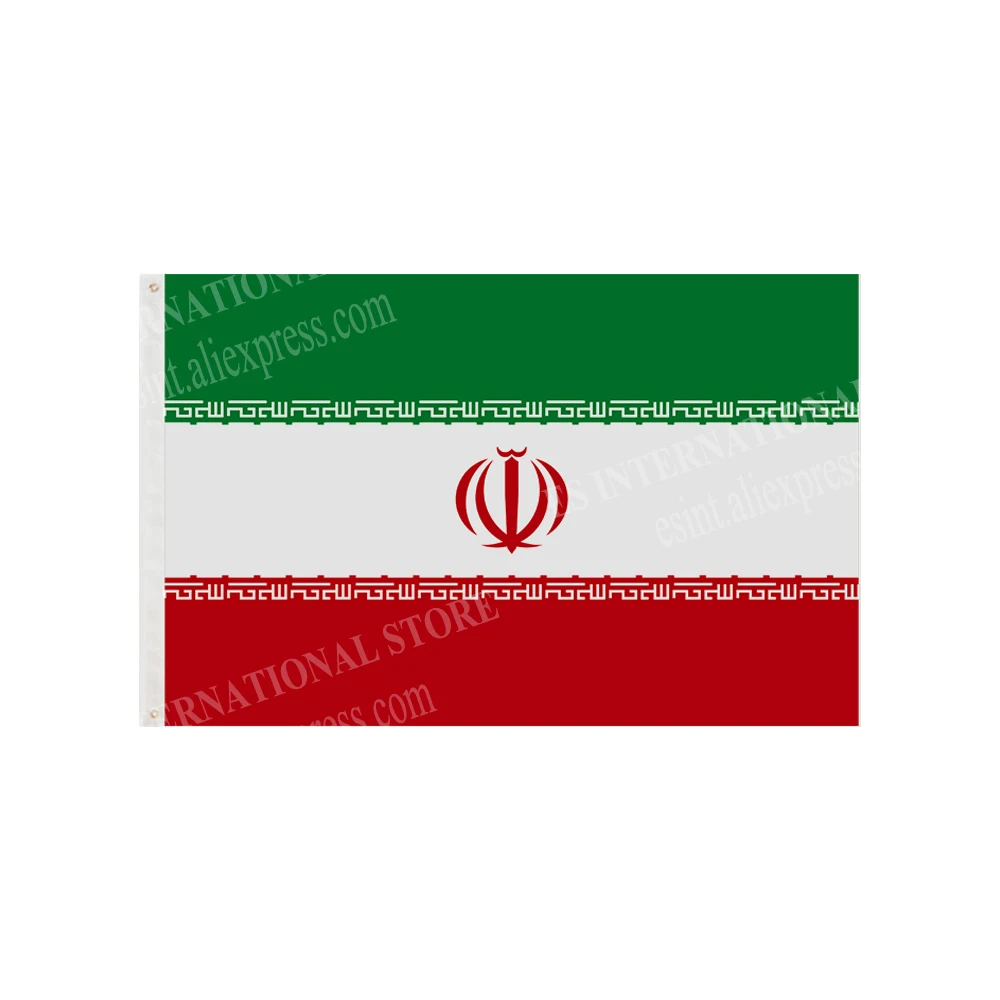 Iran Flag National Graphic Custom Printed Hanging Banner Design Outdoor Advertising Decoration Polyester Shaft Cover Grommets