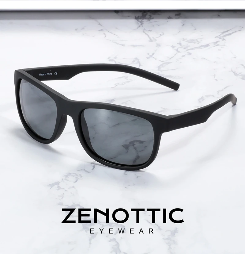 ZENOTTIC TR90 Polarisierte Sonnenbrille für Herren, Fahrer-Fahrer-Sonnenbrille, klassische quadratische Spiegel-UV400-Schutz-Sonnenbrille – Detail 2