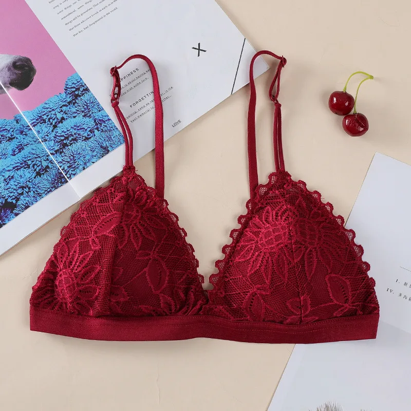 Sexy Deep V Bras for Women Triangle Cup Bralette Ladies Soft Underwear Adjustable Push Up Bra Sexy Lingerie