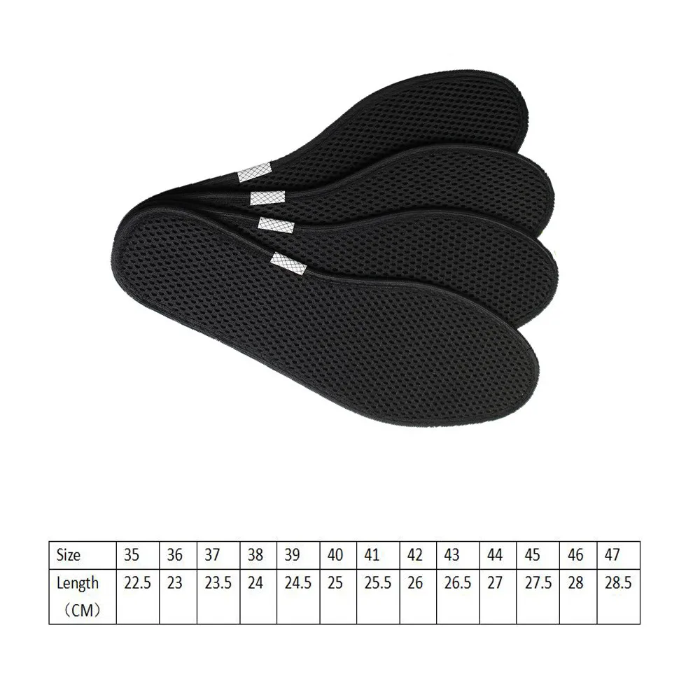 Deodorant Foot Insoles Bamboo Charcoal Insert Light Weight Mesh Breathable Black Shoe Pads Insert Suction Perspiration Insole