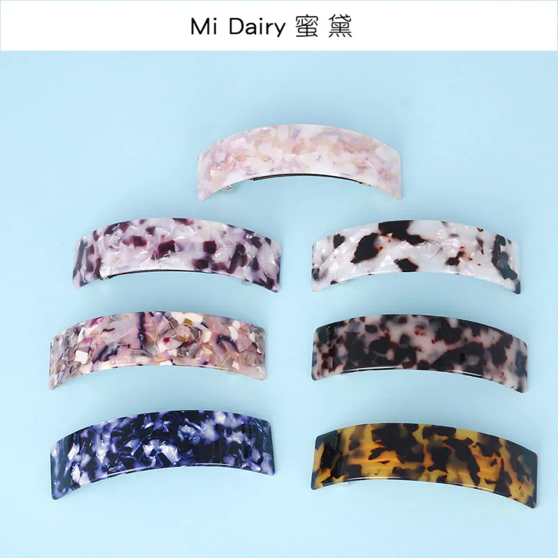 3pcs 50% OFF  Factory supplies Tortoise shell acetate acrylic simple 9 cm large arch Korea barrettes clips for women girls