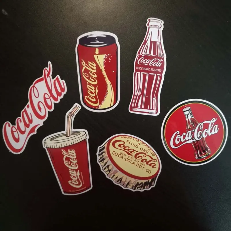 4/6 Pcs Lugguage Stickers Logo Decal Skateboard Pegatinas Cola Waterproof PVC for Laptop Fridge  Pitcher Guitar