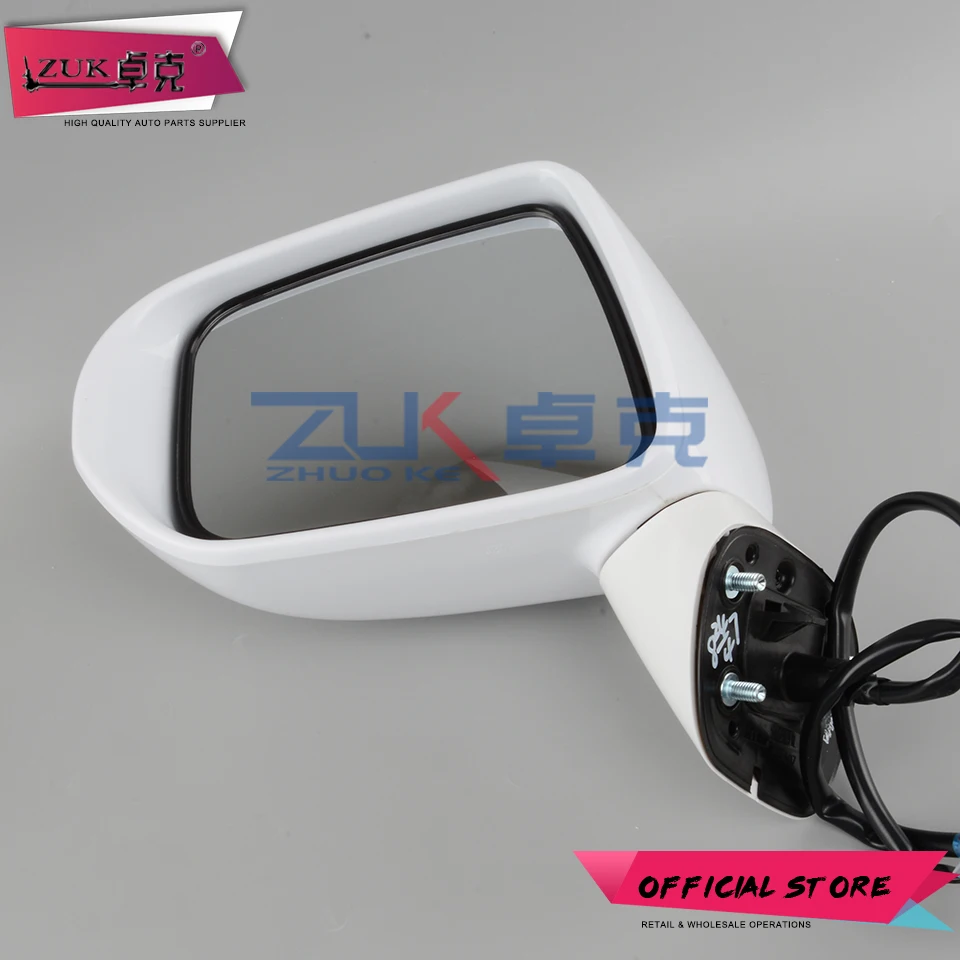 ZUK Outer Rearview Mirror Exterior Rear View Mirror For HONDA FIT JAZZ CITY 2003-2008 5-PINS Electric Angle Adjust + LED Lamp