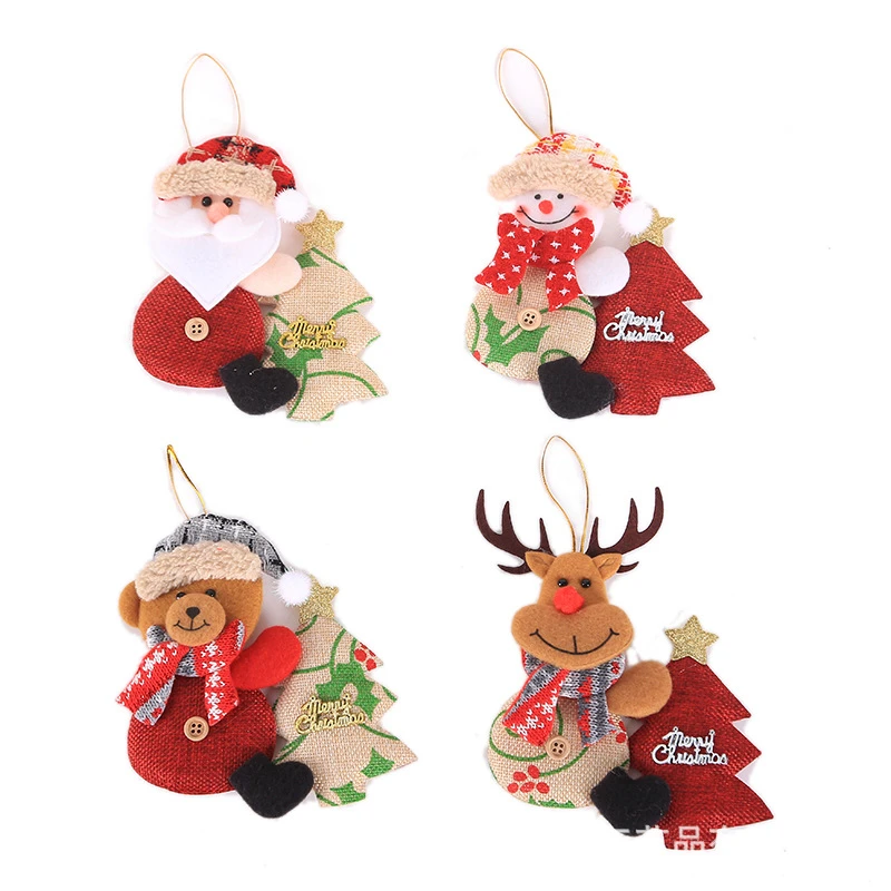 1Pcs Cute Santa Claus Snowman Deer Christmas Tree Pendants Hanging Ornaments New Year Xmas Decor Home Party Decoration 62843